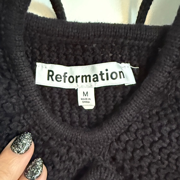 Reformation Elegant Black Knit Dress - Picture 4 of 7